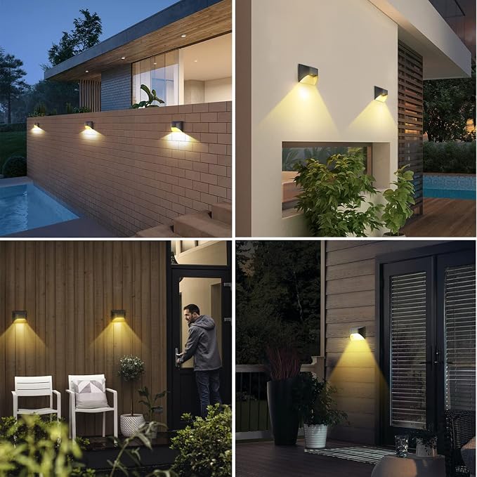 Solar Fence Lights -Deck & Step & Stair Lights - Warm White/Daylight/Cool White Options for Yard Garden Deck Stair Step Fences,Waterproof（2-Pack）