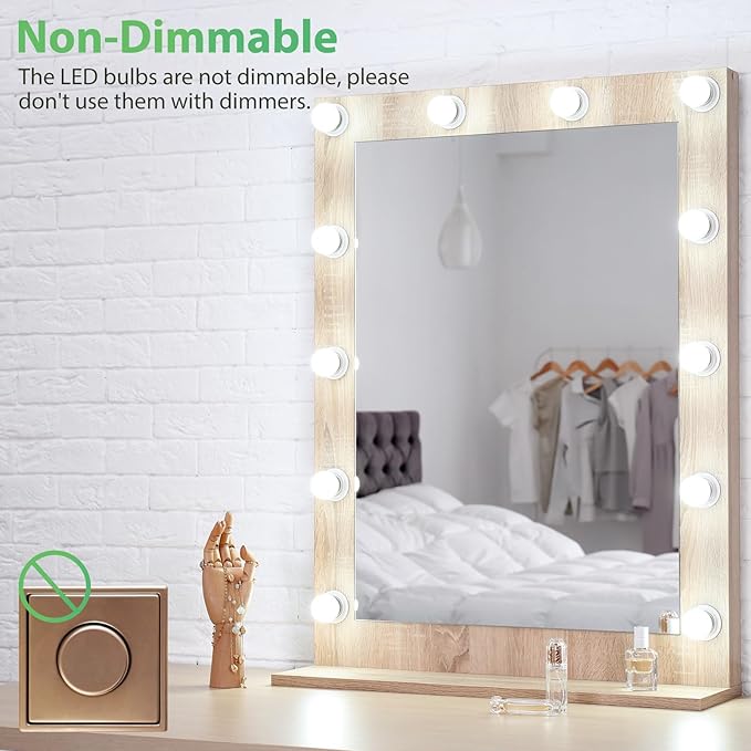 LED Vanity Light Bulbs, 60W Equivalent, Bathroom Light Bulbs 5000K Daylight White, 800 Lumens, G25 Globe Bulb for Makeup Mirror, Round Shape, 7W, 120V, Non-Dimmable, 6 Pack