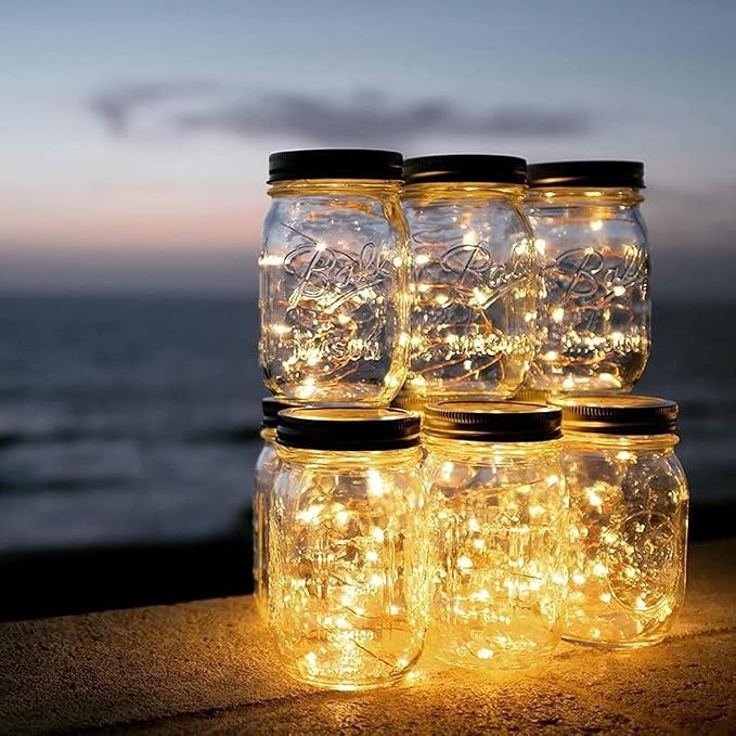 14 Pack Fairy Lights Battery Operated - 7ft 20 LED Twinkle Lights Copper Wire Mini String Lights Firefly Lights for Mason Jars DIY Crafts Christmas Centerpiece Table Decor, Warm White+Cool White