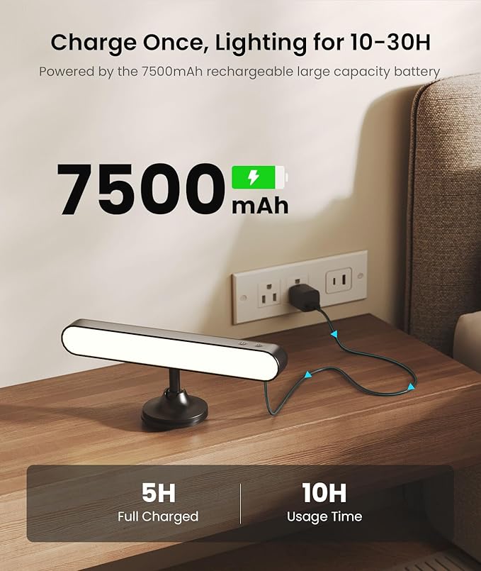 Rechargeable LED Wall Sconces 7500mAh Battery Operated Wall Lamps for Bedroom, Touch and Remote Control, 3 Colors Wall Lights 360° Rotate Dimmable Brightness with 15 RGB Colors,Black 4 Pack