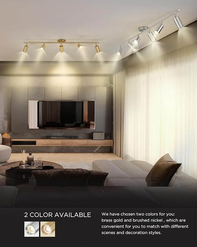 FEMILA Modern Ceiling Track Lighting, 43" Track Light Fixture, 3000K LED Bulbs Included, 4FS84TL-5 BG