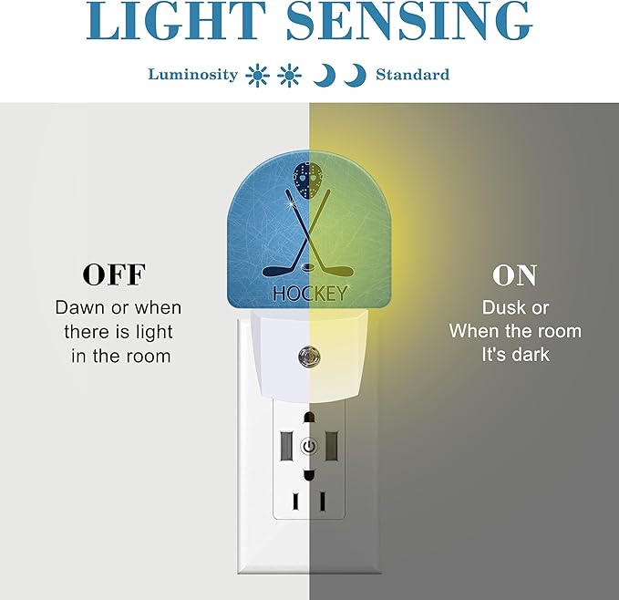 Hockey Mask Night Light with Dusk to Dawn Sensor for Kids & Adults, Room Decor, Hallway, Kitchen, Bathroom, Nursery, Stairs