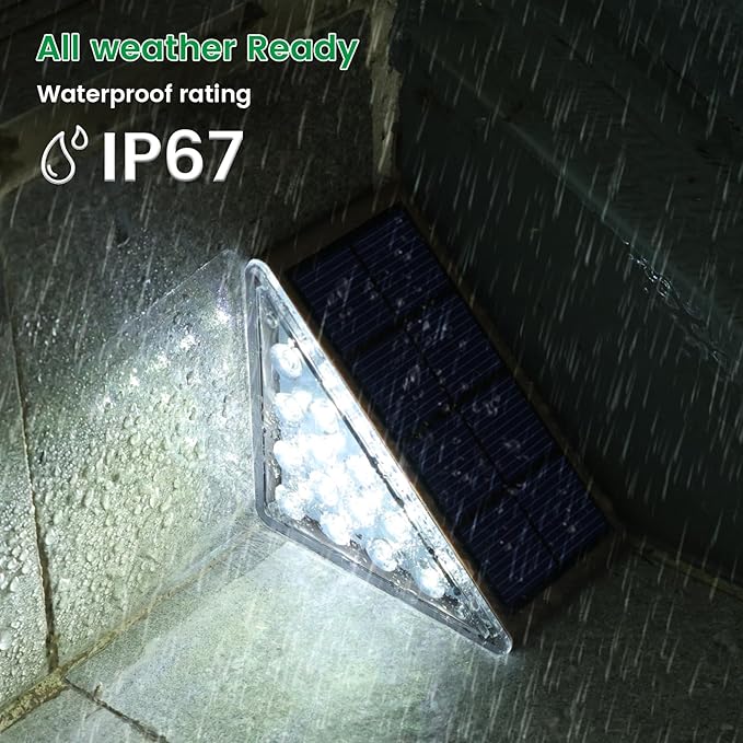 Solar Step Lights for Outside, 24-Pack Waterproof IP67 Deck Lights for Staircase, Patio, Front Step (Cool White)