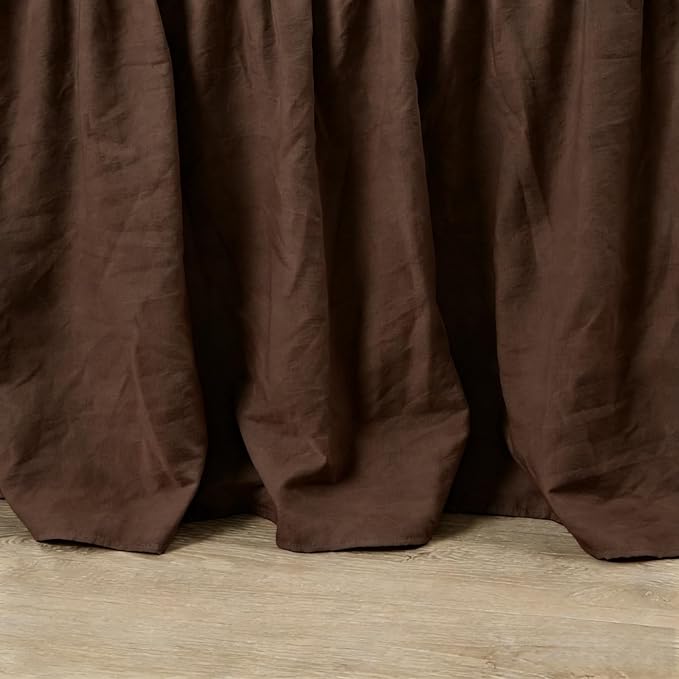 RIMELA Bed Skirt Queen Size 18 Inch Drop, Elastic Bed Skirting for Bed Base and Frame, Bedding Dust Ruffle Easy to Install,Wrap Around Adjustable Bedskirt, Chocolate Brown