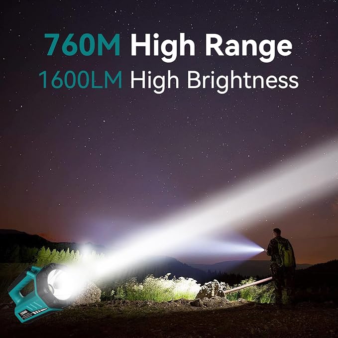 SUNREI 2000LM Rechargeable LED Flashlight, 18000mAh Camping Lantern | IP67 Waterproof Portable Light with 8 Modes, Ideal Emergency Gear for Home Power Outages, Hurricanes, Camping & Hiking