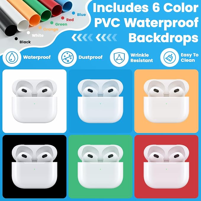 Light Box,Light Box Photography,12"x12"Photo Box,Photo Light Box | Product Photography Light Box with CRI >95,120 LEDs Lights,6 Photo Backdrops for Product Display
