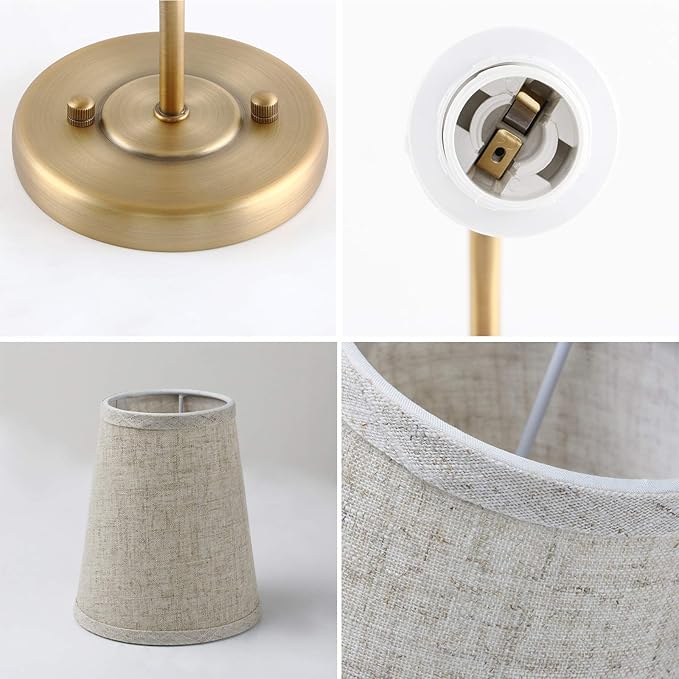 Classic Wall Sconce with Flared Funnel Linen Fabric Shade Nightstand Rustic wall Mount Lamps for Bedroom Bedside Reading Room (Antique)