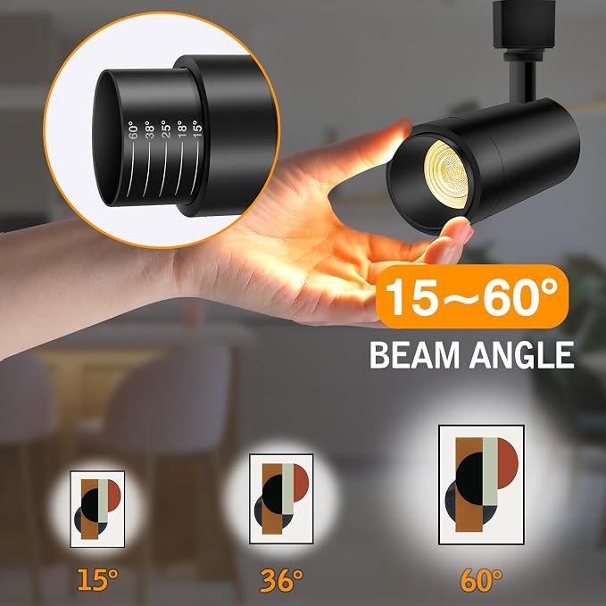 【2026 Upgraded】10-Color Zoomable 25W LED Track Lighting Heads H Type Track Light Heads Remote Control Dimmable Bright Ceiling Spotlight, 2700K/3000K/4000K/5000K/6500K, 15°-60° 2200lm Black 4 Pack