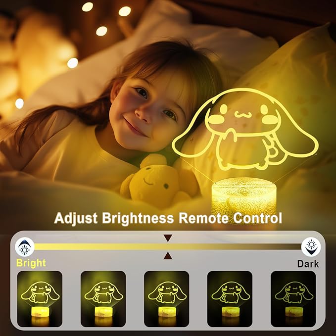 16 Colors Cartoon Night Light, Anime Character Change Decor Lamp with Remote, Dim, Timer, Fans Kids Gifts for Christmas Birthday Boys Girls