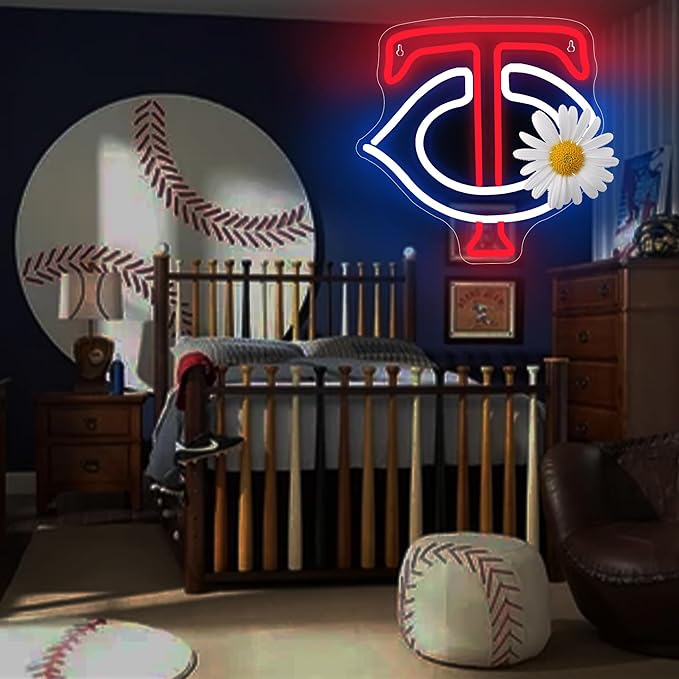 Baseball Neon Sign for Wall Decor Baseball LED Light Up Sign Baseball Wall Decor Sports Neon Lights for Club Bedroom Man Cave Bar Sports Gifts for Men Teen Boys Fans,Size 13.4 * 13.4 in(XD149)