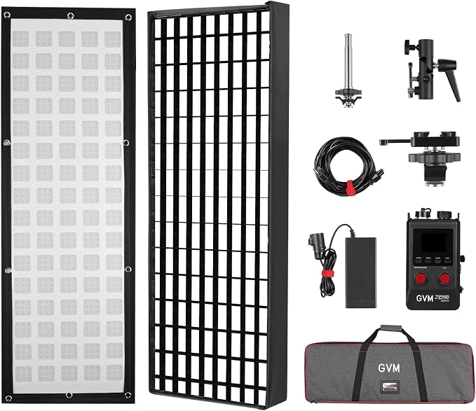 GVM 200W Bi-Color LED Light Panel, Z200B Ultra-Thin Expandable Soft Video Light 2700K–6800K CRI 97+, Modular Zipper Design, App & DMX Control Photography Light for Studio, Film & Live Streaming