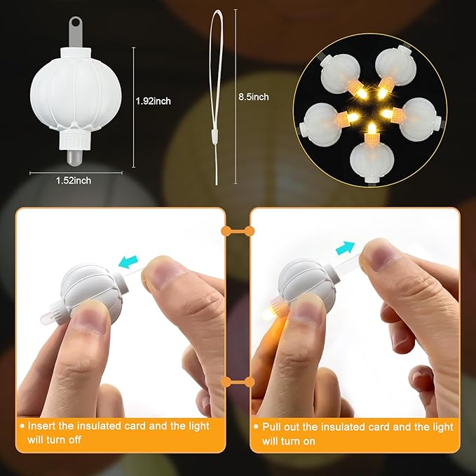 Aogist 48 Pack Small LED Lights Battery Powered Waterproof Hanging Light Last 48 Hours for Paper Lanterns,Balloons,Floral,Weddings & Festival Christmas Decorations,Warm White
