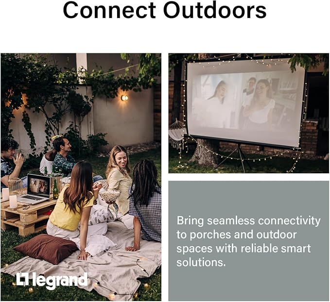 Legrand Radiant Wi-Fi Matter 15 Amp Smart Dual Outdoor Plug, Black, 1 Pack | Effortless Setup, Compatible with Alexa, SmartThings, HomeKit and Google, Matter Smart Hub Required, Set Scenes, Save Energy