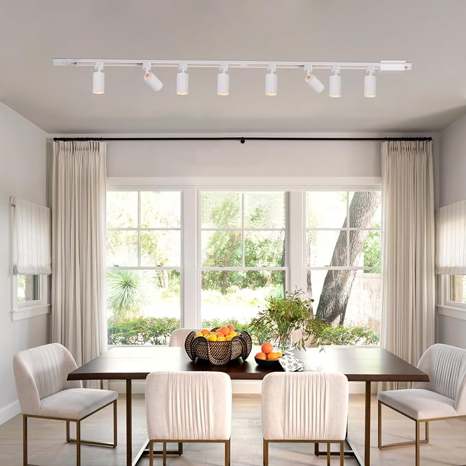 3-Color 4-Light LED Track Lighting Kit with 3.3FT H Track Lighting Rails & Canopy Connector, GU10 Dimmable Track Light Kit, Modern Kitchen Track Lighting Fixtures Ceiling Spot Light, White