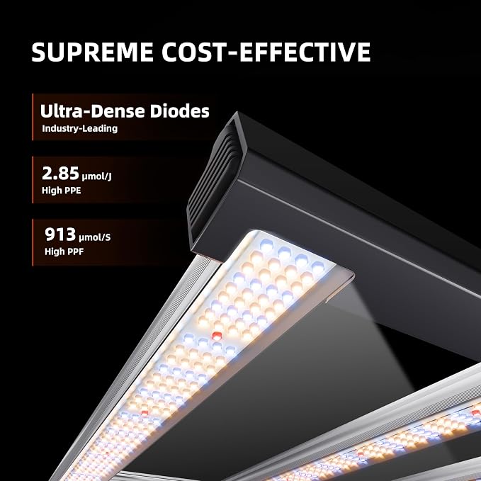 Spider Farmer G4500 Cost-Effective 320W 2x4 Coverage LED Grow Lights, Full Spectrum Dimmable Bar Style Led Growing Lamp for Indoor Plants, Upgraded Smart App Control