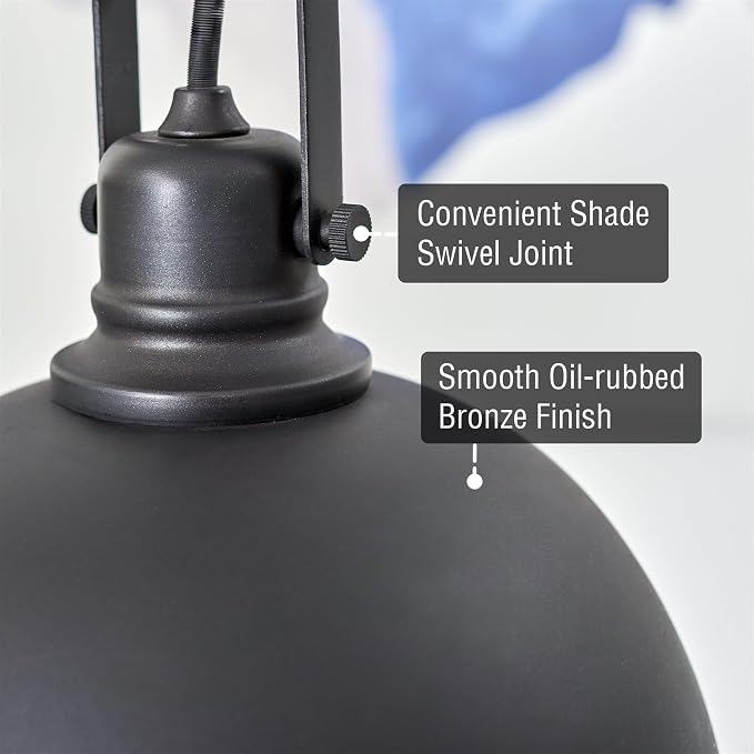 Kira Home Belle 9" Modern Industrial Mini Pendant Light for Kitchen Island | Classic Dome Metal Shade, Retro Mid-century Profile Design, Classic Oil Rubbed Bronze Finish Ceiling Hanging Fixture