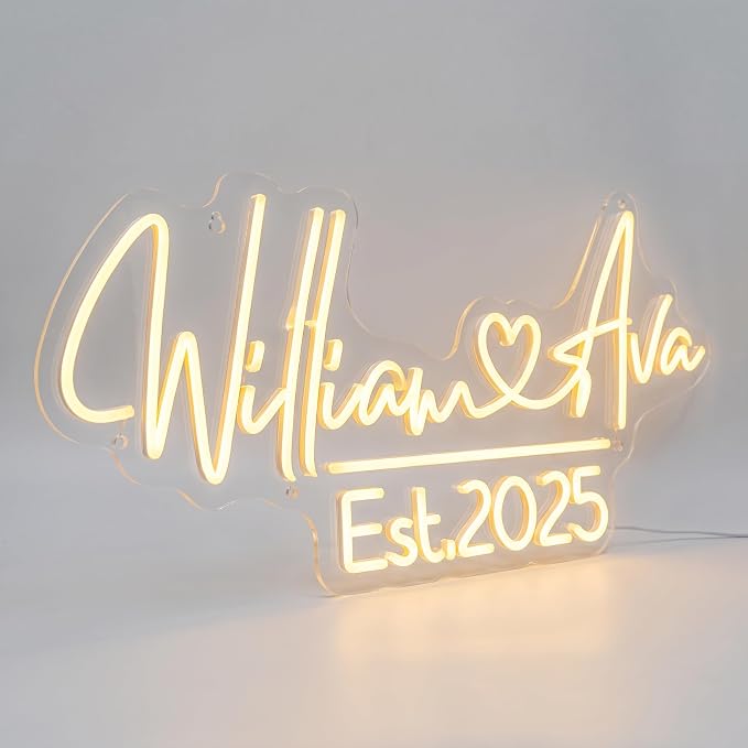 Custom Neon Sign for Wedding, Personalized LED Neon Lights Name Sign, Dimmable Wall Decor for Wedding Reception, Party, Anniversary, Bedroom, Home Decor