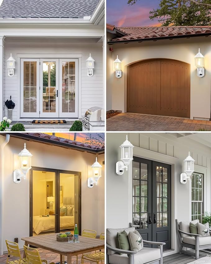 Redluck Motion Sensor Outdoor Lights, 2 Pack 16 inch Dusk to Dawn Outside Porch Lights, Waterproof Anti-Rust Aluminum Outdoor Wall Lights Exterior Lighting Fixtures for House, Garage, Front Door