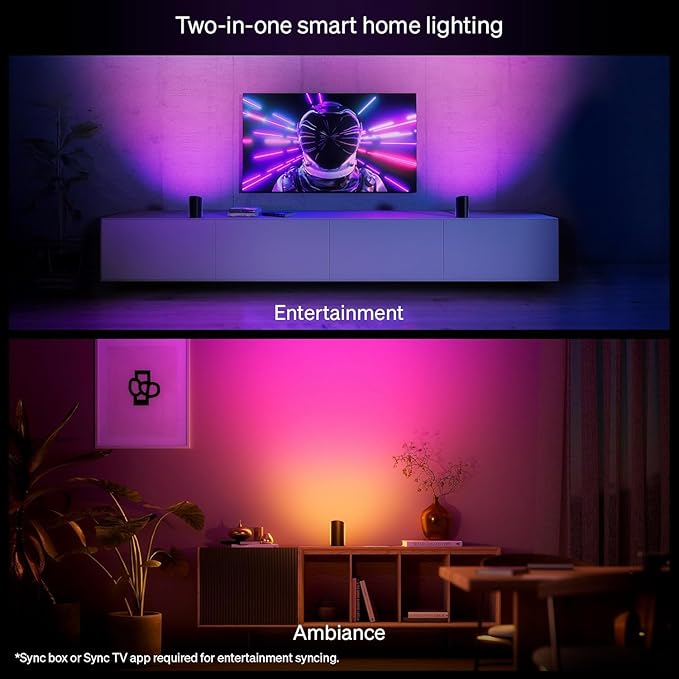 Philips Hue Play Smart Wall Washer Black, White & Color Light with ColorCast Technology, Bluetooth Compatible, Voice Control with Alexa, Apple Home & Google Assistant