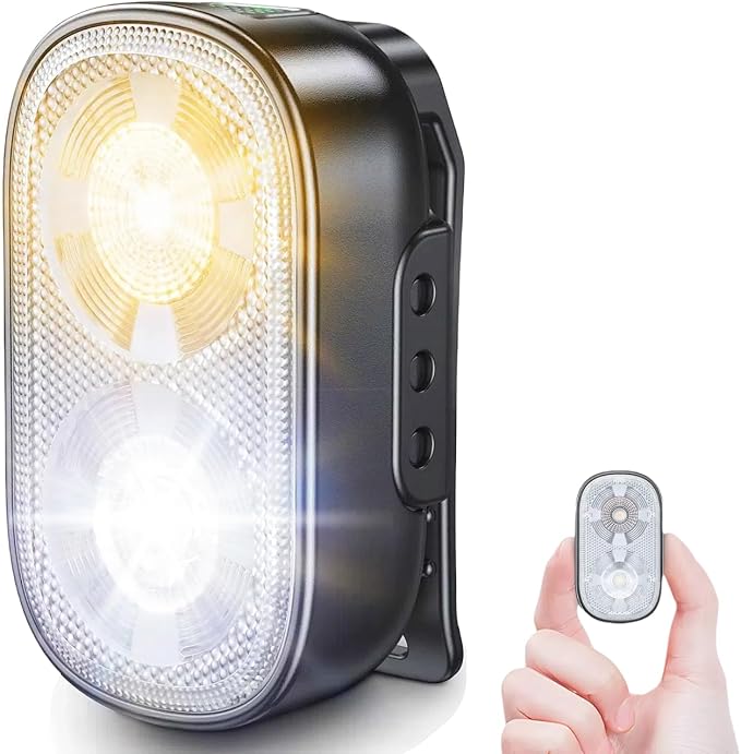 500LM Ultra Bright Mini Clip-on Flashlight Rechargeable, 10 Modes Hands-Free Pocket EDC Flashlight, Waterproof Small Keychain Flashlight, Running Lights for Runners/Emergency/Work/Walking