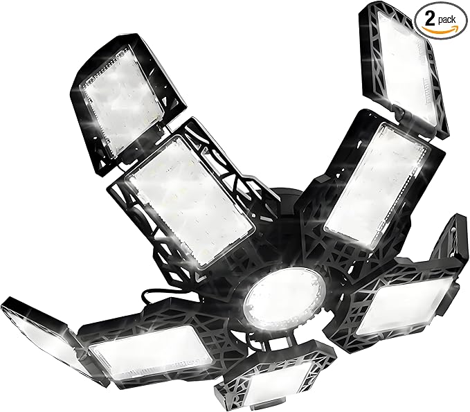 Five Leaf Super Bright 6500K Daylight Deformable LED Garage Lights - 180W