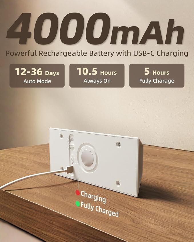 EZVALO Motion Sensor Wall Light with Remote Control, Wireless Wall Lamp, 3 Color Temps, Dimmable, Magnetic, LED Indoor Rechargeable Wall Sconce, 4000mAh, for Hallway, Stair, Bedroom, Renters