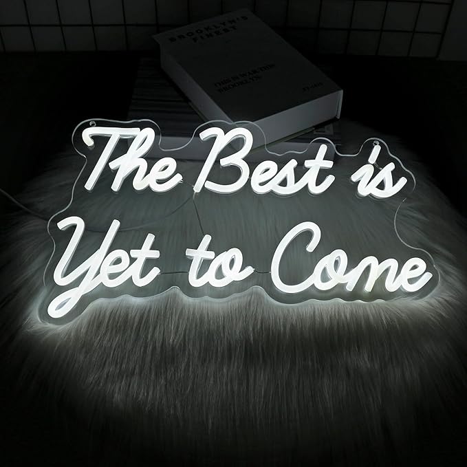 Whfobfe The Best is Yet to Come Neon Sign Led Neon Lights Signs for Wall Decor USB Powered Led for Room Decoration Home Game Room Bar Party Decor