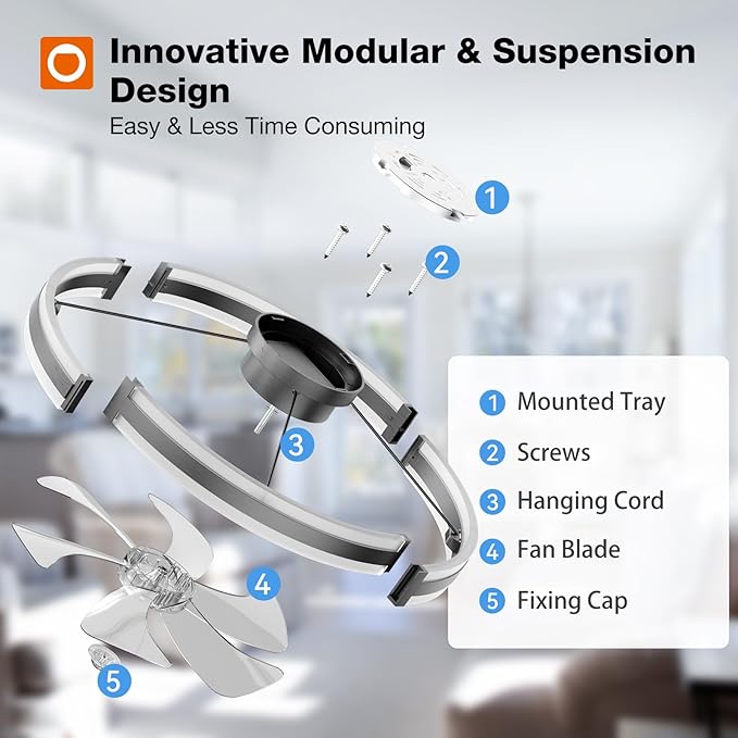 addlon 24" Low Profile Fandelier Ceiling Fans with Lights and Remote, Black | Wider Airflow, 3000-6000K Dimmable LED, 6 Speeds, Reversible DC Motor, Remote and App Control, Memory Function, Timer, Quiet