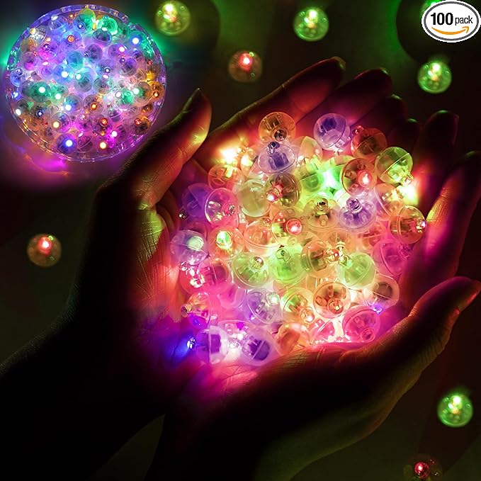 200pcs Balloon Lights Rainbow Mini Led Lights Round Long Standby Time Ball Lamps Paper Lantern Balloon Liamps for Birthday Party Easter Christmas Halloween Decoration
