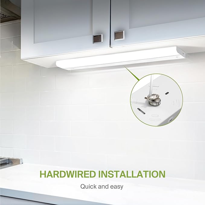 ASD 6 Pack 40 Inch Hardwired LED Under Cabinet Lights, On/Off & 5CCT Switch 2700K-5000K, 20W 1814LM CRI90+, Direct Wire Low Profile Linkable Fixture, Dimmable Under Counter Kitchen Lighting, White, UL