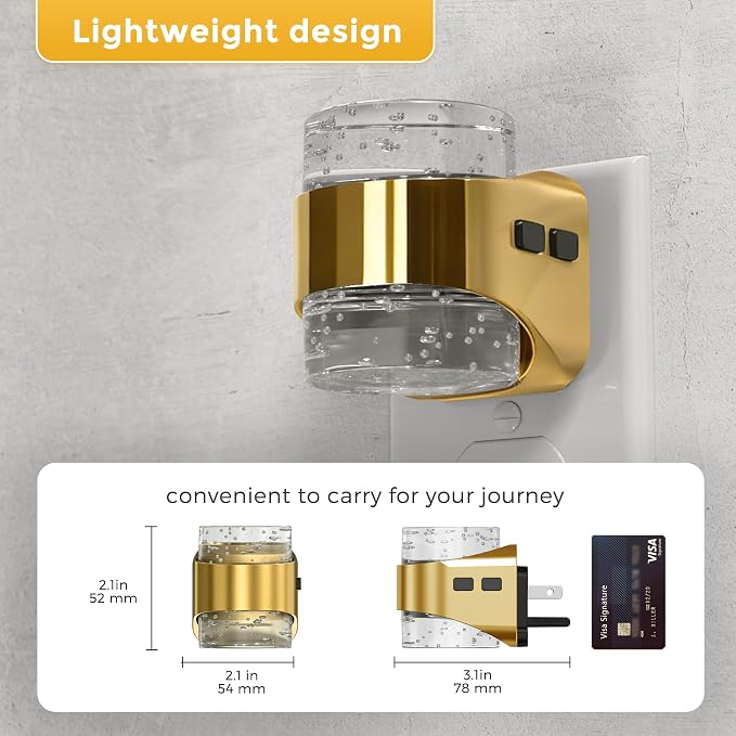 L LOHAS LED Night Light, 2 Pack 3000K Bubble Night Lights Plug into Wall | Acrylic Night Lights with Light Sensor, Adjustable Brightness, Plug in Nightlights for Rooms Bathroom Hallway