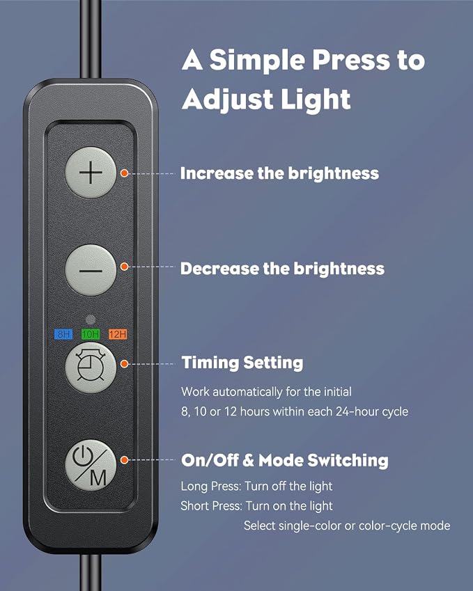 Pawfly 23 W Aquarium Color Enhancement Light for 29" to 45" Fish Tanks IPX8 Waterproof Aquarium Enhancing LED Light Brilliant RGB Lights with 7 Single Color Effects Timer & Adjustable Brightness