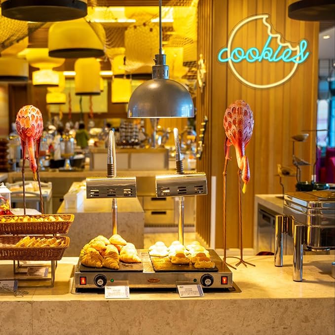 Cookies Neon Sign for Wall Decor Biscuit Neon Light Dessert LED Neon Sign Dim Sum Neon Light Up Sign for Bedroom Cafe Bar Home Kitchen Cake Shop Bakery Decoration(15.9"*12.9")