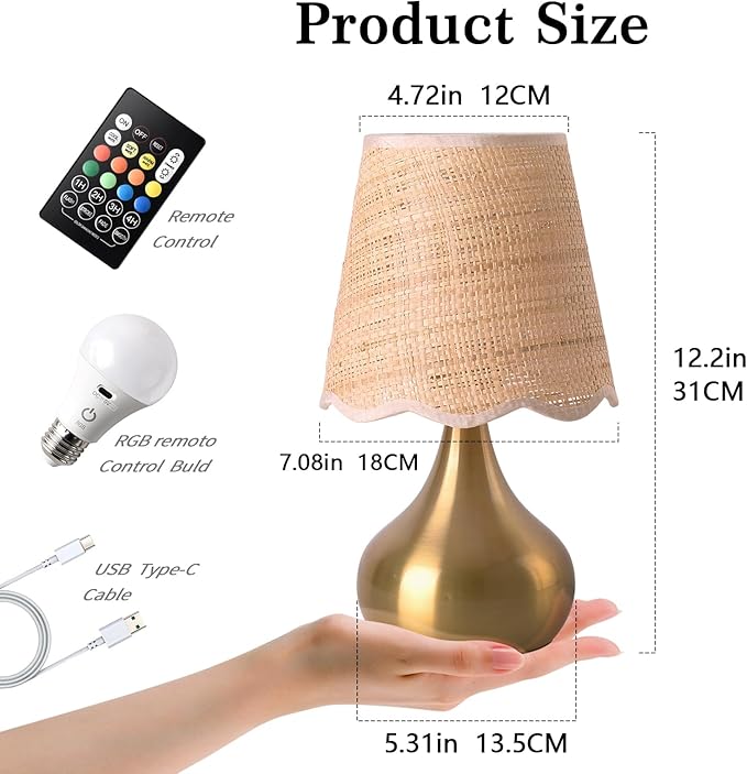 Ziqqeelam Cordless Table Lamp Rechargeable, Good Mini Table Lamp for Nightstand, Battery Operated Small Table Lamp for Small Spaces for Kitchen Counter, Bookshelf, Bedside, Bedroom, Living Room