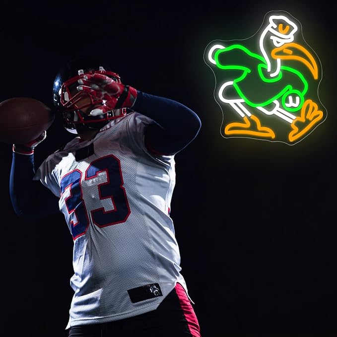 University Neon Sign for Wall Decor Football Neon Light for Man Cave | Dimmable University Led Sign for Fans, Bedroom, Dorm, Game Room,Bar Party Decor, Birthday Gifts for Men 13.8*12.4In