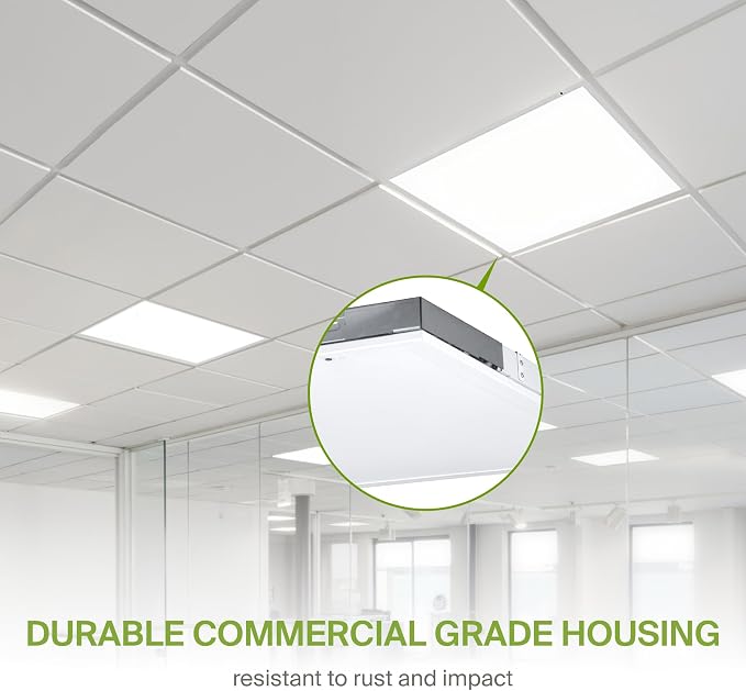 ASD 4 Pack 2x2 LED Flat Panel Light with Emergency Battery Backup - 20/25/30W UL DLC | 3573LM 3500K-5000K 120-277V Dimmable 2x2 LED Drop Ceiling Light Fixture | 2x2 Commercial Lights for Ceiling
