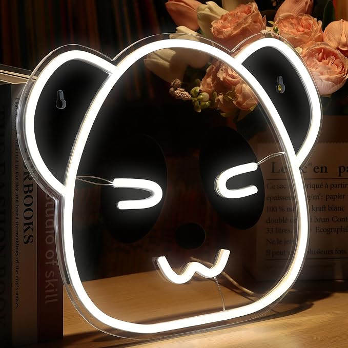 Neon Signs for Wall Decor,Panda LED Lights for Bedroom Home Decor,Funny Neon Signs for Man Cave Pub Bar Restaurant Christmas Party Birthday Gift Wall Art Decor Cool Lights Signs