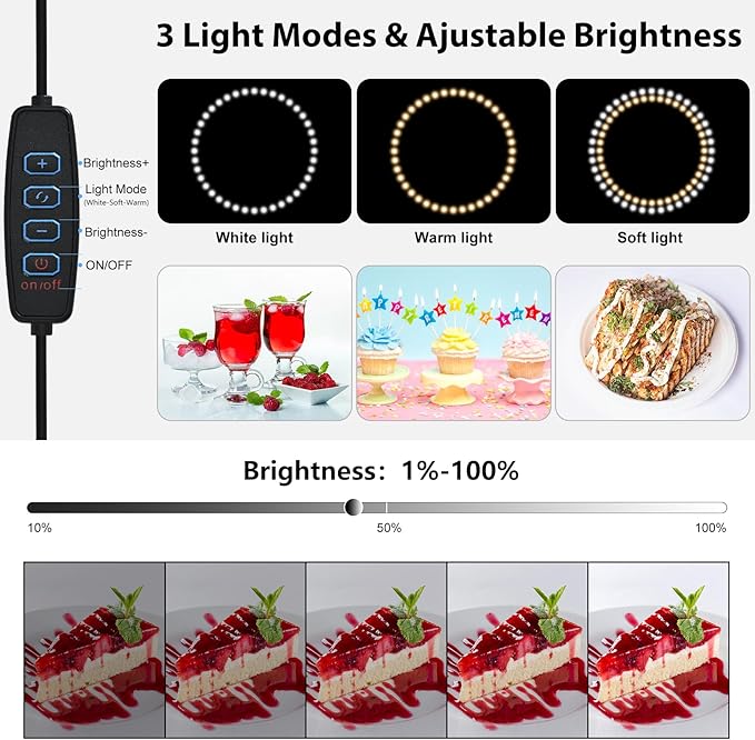 Light Box Photography - 16"x16"x12" Portable Shooting Tent with 120 LEDs & 6 Backdrops for Jewelry Watches Cosmetics Food Photography