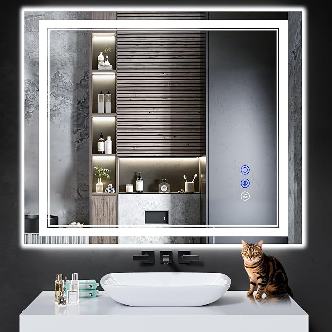 40"x36" LED Bathroom Mirror with Lights,Anti-Fog,3 Color Modes