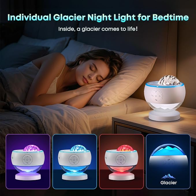 Galaxy Projector Sound Machine Aurora Night Light Projector with 30 Sounds,16 Colors Star Northern Lights Projector Bluetooth Speaker, Remote Timer Teen Gift Led Lights Mood Sensory Light for Autism