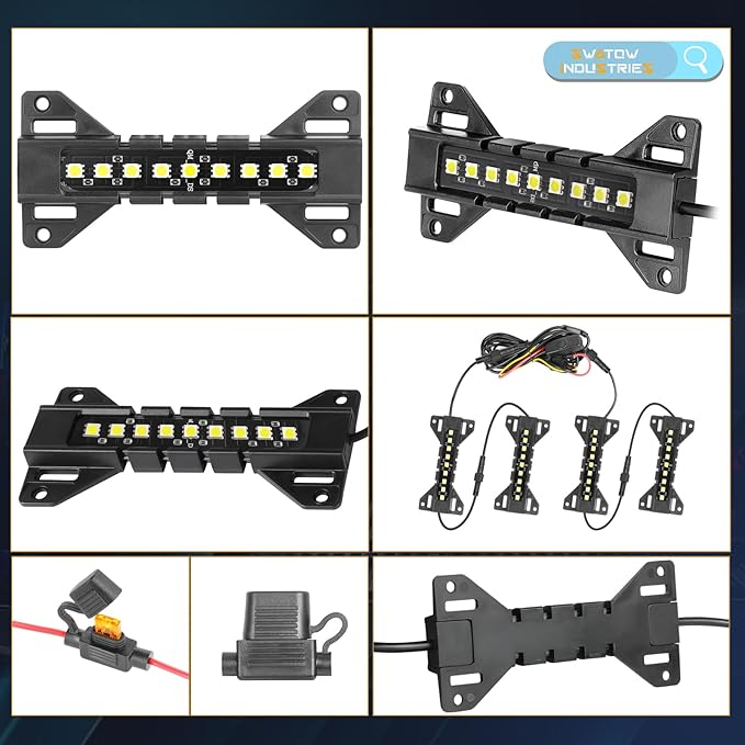 Truck Bed Lights 4 Pods, SWATOW INDUSTRIES Truck LED Light Bar Kits w/Switch Pickup Rear Cargo Lights Accessories LED Bed Lighting for Ram 1500 2500 3500 F150 250 350 Chevy Toyota GMC Vans RV
