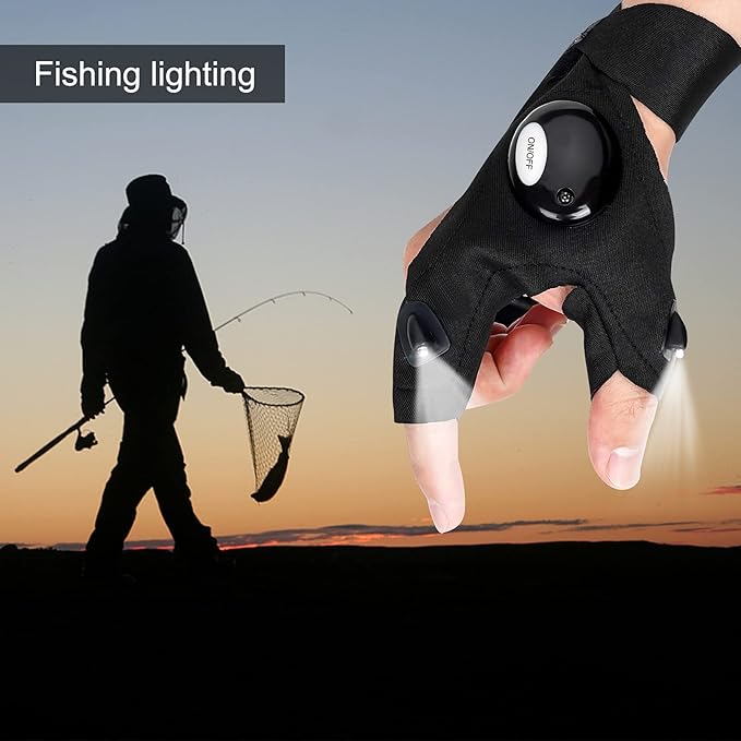 Fathers Day Dad Gifts, Birthday Easter Gifts for Adults Men Him, Easter Basket Stuffers for Adults Boyfriend Husband, LED Flashlight Gloves Hands-Free Lights Cool Gadgets for Fishing Camping Repairing