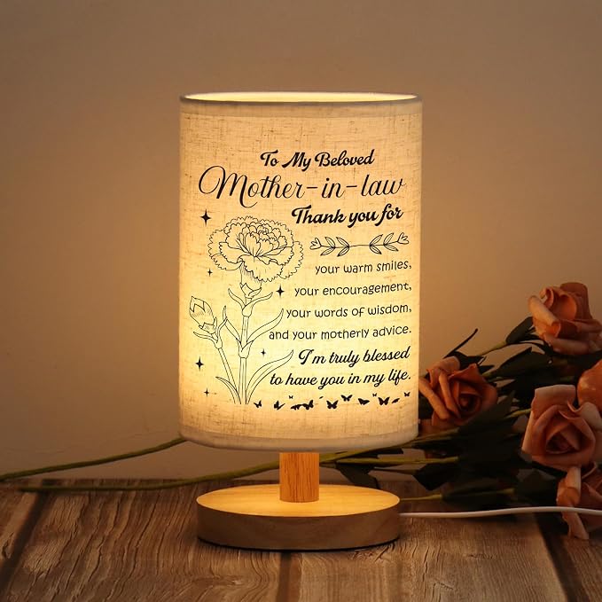 WSYEAR Gifts for Mother in Law, Birthday Mother in Law Gifts from Daughter in Law Beautiful Lamp Mothers Day Gifts for Bedside Home Decoration