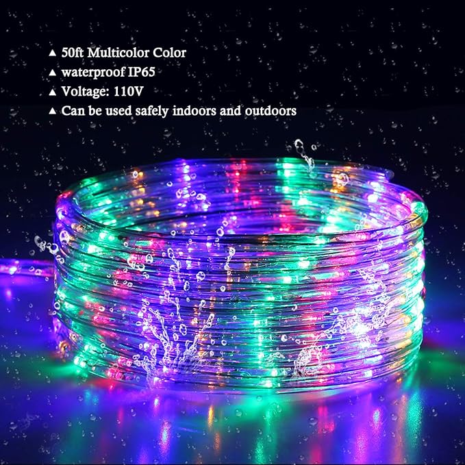 Led Rope Lights for Outside,100Ft LED Strip Lights Outdoor Waterproof Decorative Lighting for Indoor/Outdoor, Deck, Eaves, Christmas, Landscape Lighting(Multicolor)
