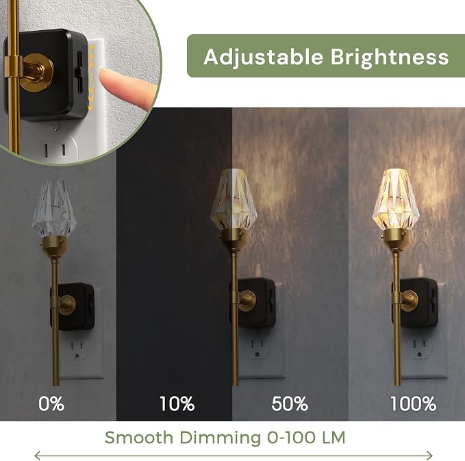L LOHAS LED Night Light, Night Lights Plug into Wall | Automatic Night Lights Plug in with Auto Light Sensor, 0-100LM Adjustable Brightness Rotating Night Light for Bedroom Hallway