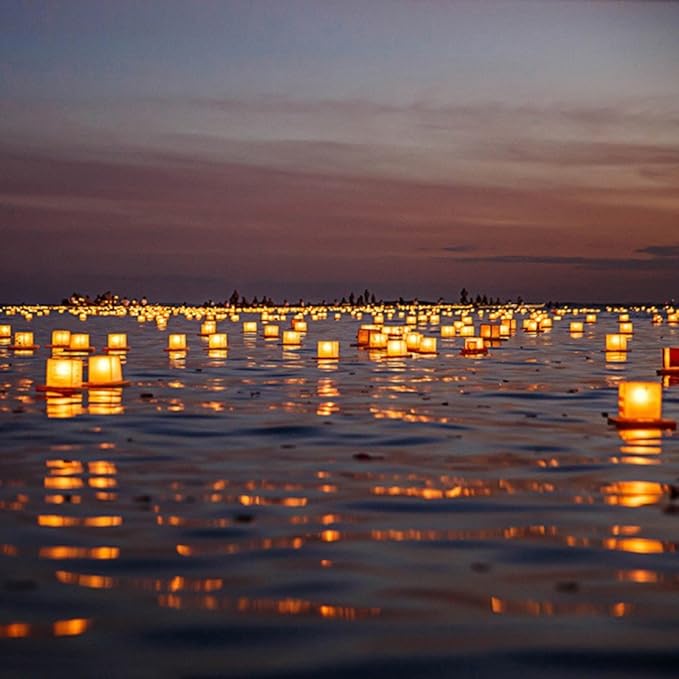20 Pack Square Chinese Lanterns Wishing, Praying, Floating, River Paper Candle Light, Floating Lanterns for Lake or River, Floating Water Lanterns, Lanterns Floating 5.9"*5.9"*5.9"