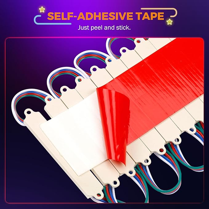 BEAMNOVA 40Ft RGB Commercial LED Storefront Lights Kit, Bluetooth App Control, with Remote, DC 12V Power Supply Transformer, Adhesive Waterproof Strip Light Modules
