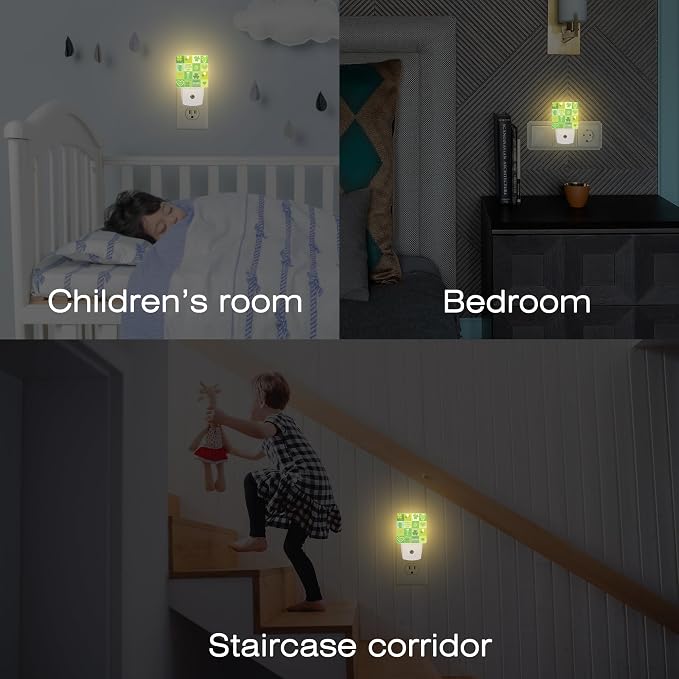 Happy St. Patrick's Day Night Light for Kids,Clover and Green Beer Night Light Plug in with Dusk to Dawn Sensor, 0.5w Energy Saving Sleep Friendly Nightlight for Hallway Stairway Kitchen Bedroom