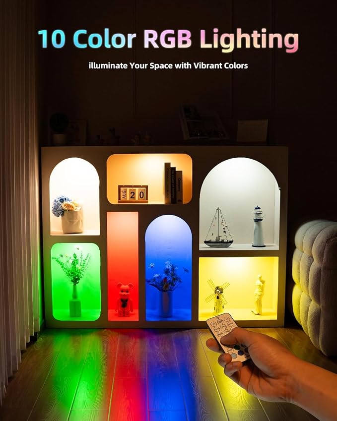 Puck Lights with Charging Station, 2000mAh Rechargeable Under Cabinet Lighting, 3 Color Temps & 7 RGB Colors, Magnetic Closet Light with Remote, Black Wireless Puck Light for Kitchen, Shelf (4 Pack)