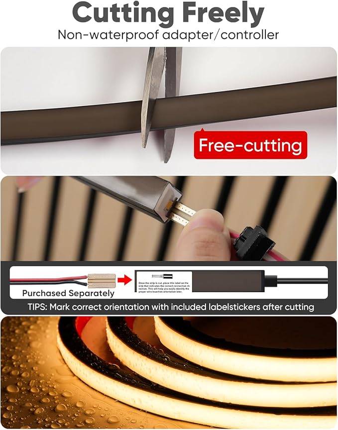 LED Recessed Light Kit, Flexible & Cuttable 3000K Warm White Retrofit Kit LED Light,Dimmable Self-Adhesive Strip Lights for Wood Slat Walls, Accent & Acoustic Panels (7.87ft),24V,ETL Listed